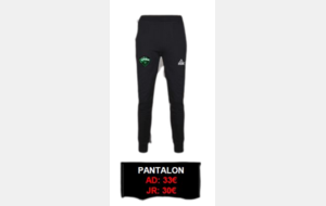 Pantalon GAMME PEAK ADULTE 33€ - JUNIOR 30€